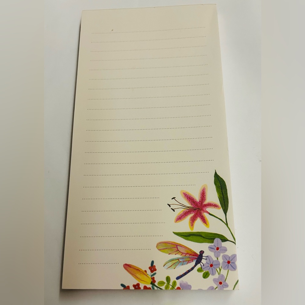 New Notepad Dragonfly Amongst the Flowers 70 Pages Lined made in Korea